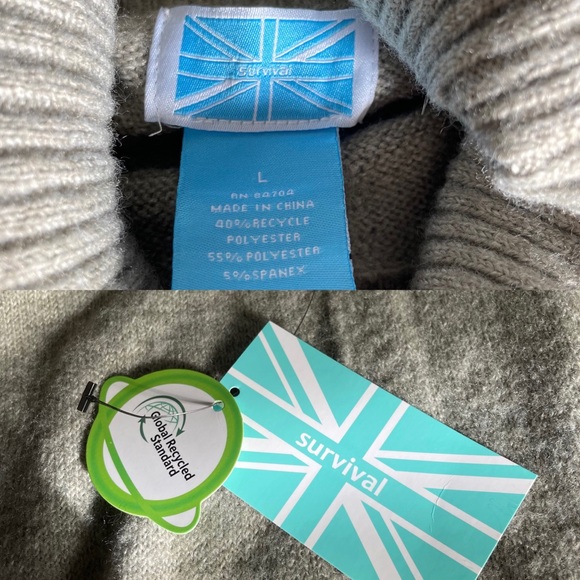 NWT Survival Knit Turtleneck Sweater Taupe LARGE - Picture 9 of 9